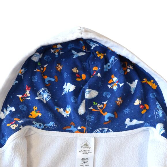 Disneyland Resort 2022 Celebration Women's White Full Zip Up Hoodie Small - Picture 3 of 8